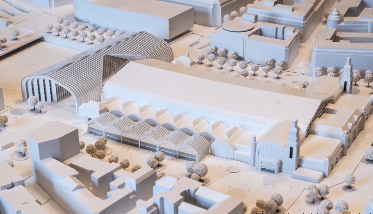 fhh_bsw's tweet photo. Eine gläserne Halle an der Südseite prägt den gestern gekürten Siegerentwurf für die notwendige Erweiterung des Hamburger Hauptbahnhofs #hbfhh. So wird die Erweiterung zur zeitgemäßen Fortsetzung der denkmalgeschützten Bahnhofshalle von 1906: https://t.co/Y7kHchiYN7 https://t.co/Acr5lzYlZO