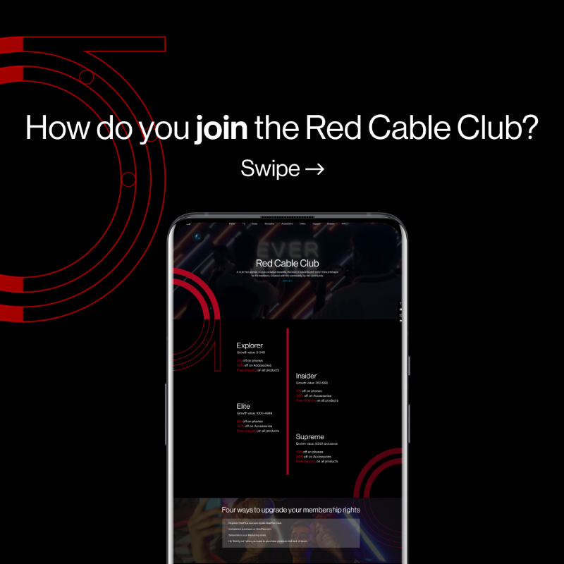 OnePlus_Europe's tweet photo. Our Red Cable Club is your one stop place for exclusive offers, unique products, early access, and many more surprises to come 🤫

What are you waiting for? 😁

#RedCableClub #OnePlusRedCable #OnePlus #RedCable
