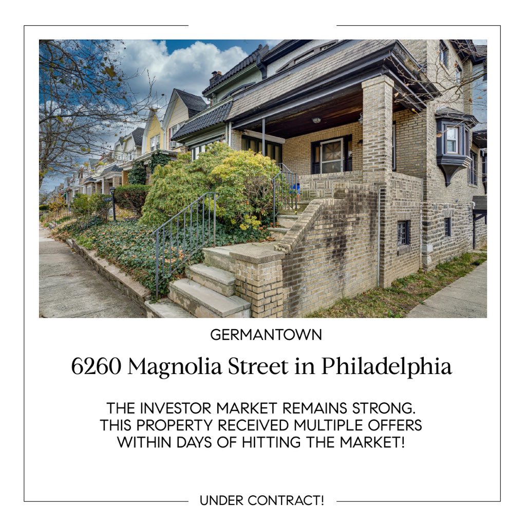 tdilsheimer's tweet photo. THE INVESTOR MARKET REMAINS STRONG. THIS HOME RECEIVED MULTIPLE OFFERS WITHIN DAYS OF HITTING THE MARKET!

#TomDilsheimer #HowGroup #Compass #MainLineRealEstate #ResidentialRealEstate #Buyers #Sellers #Investors #InvestorMarket https://t.co/GflSfqh89y