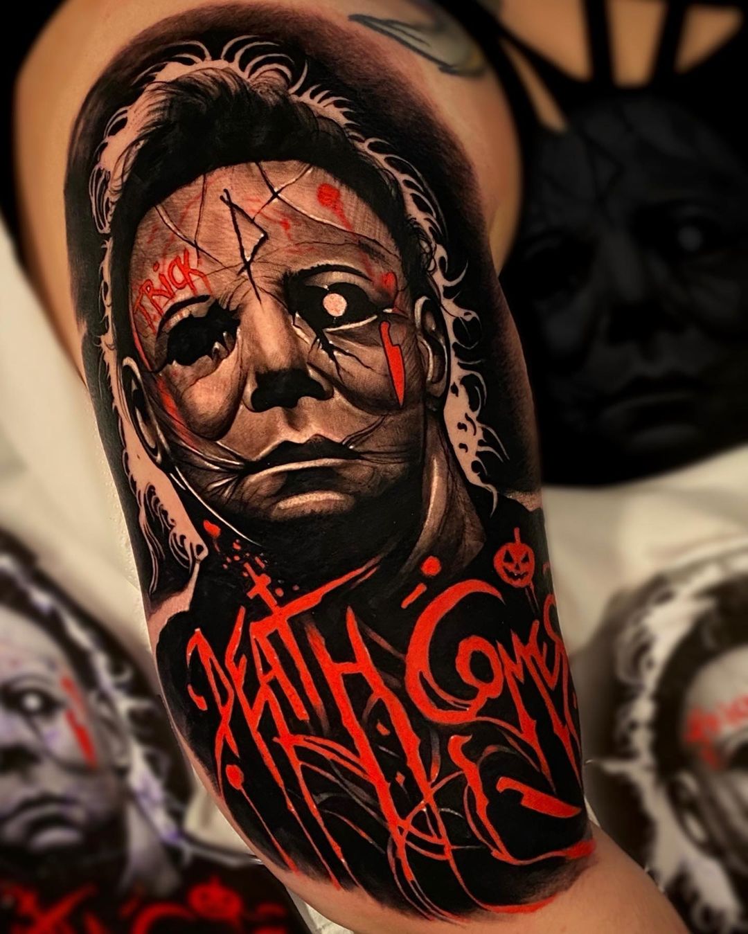 Gentleman Jims Tattoo Club  Started a horror movie leg today with Mickey  Myers  Michael Myers Halloween  tattoo tattoos tattooed tattooart  tattooartist tattoooftheday potd picoftheday art artist halloween  michaelmyers halloweentattoo 