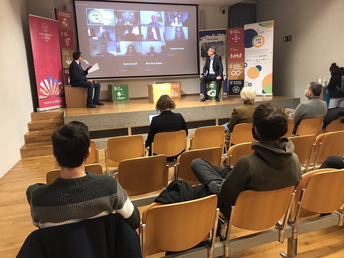 EGSiena's tweet photo. We are live! Ask your citizen on Blue Energy! We Are presenting the main results of the survey on the #medarea! @MEDProgramme @bluedeal_med @unisiena #askyourcitizenonbe#bluegrowth https://t.co/shYpa4xxLd