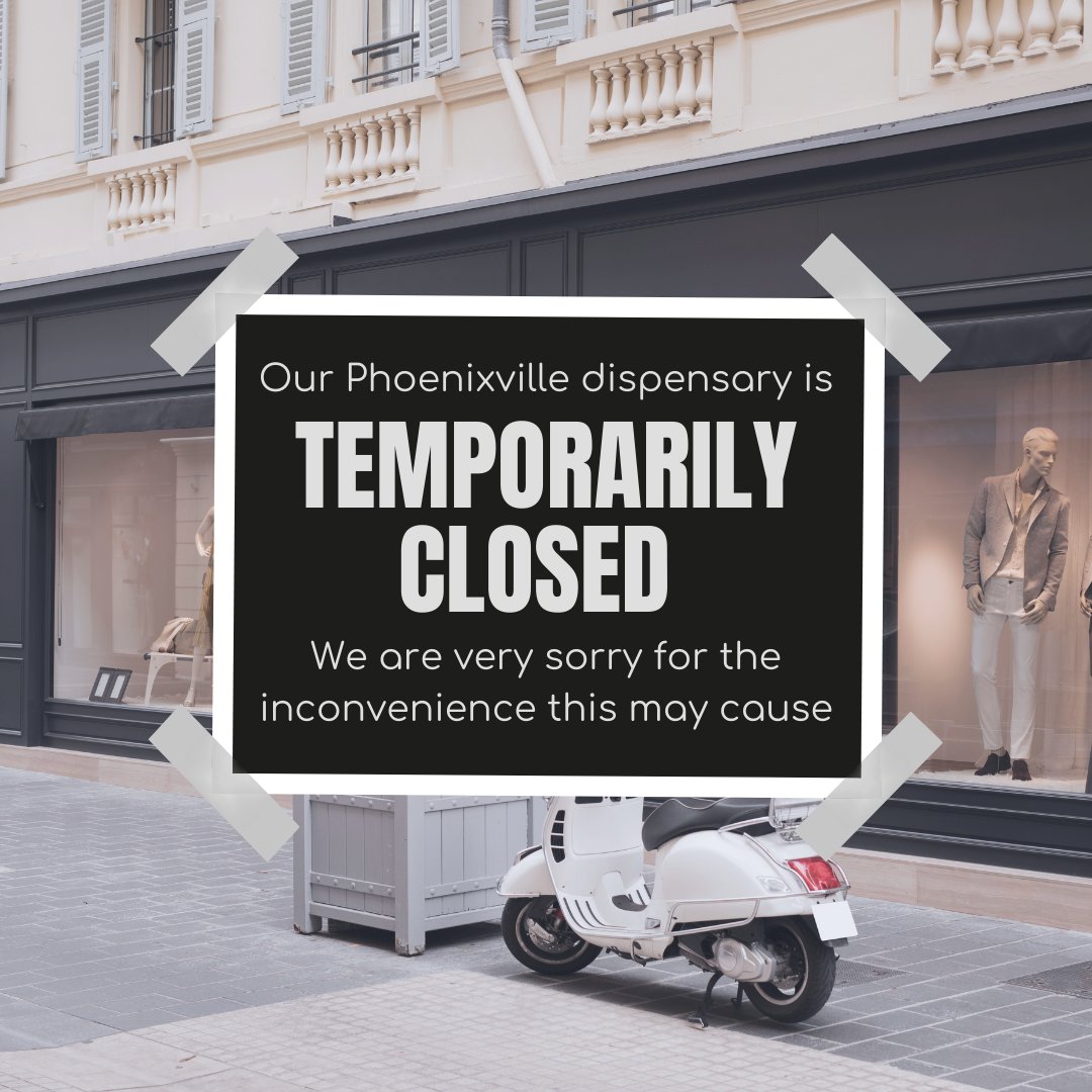 curepenn's tweet photo. Due to a water main break, our Phoenixville location is temporarily closed. We apologize for any inconvenience this may cause and thank you for your patience and understanding. https://t.co/dk6StFSUeQ