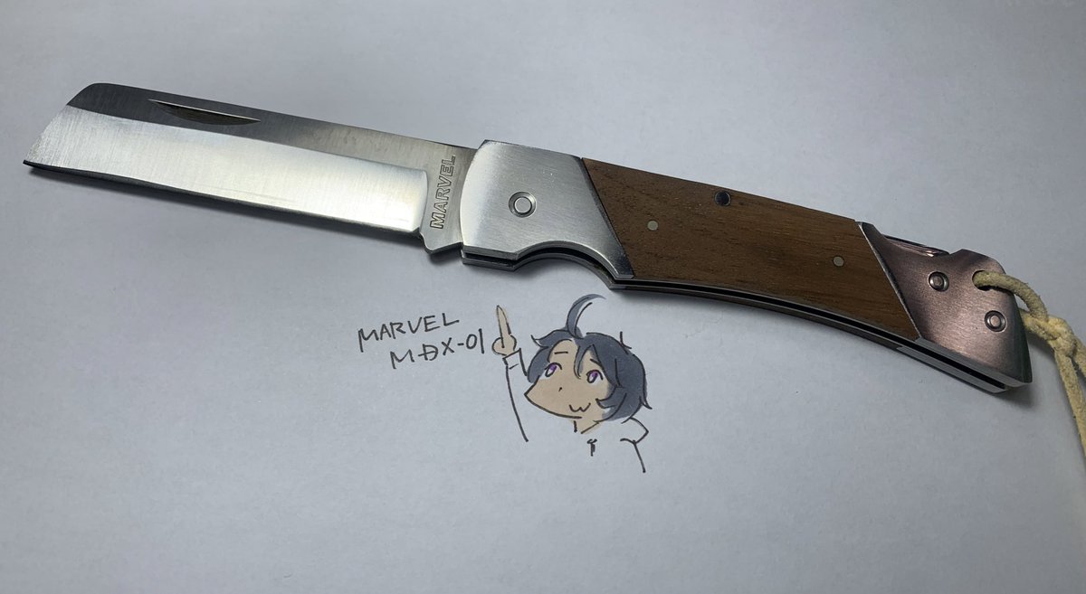 「あと一つお気に入りの電工ナイフ
マーベルMDX-01
純粋にカッコいい。
このナ」|ひじからのイラスト