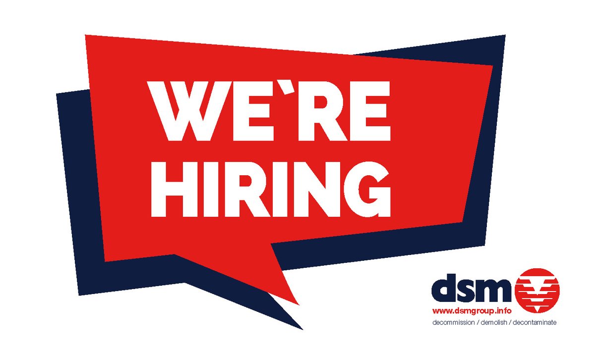 DSM Demolition (@dsmdemolition) on Twitter photo VACANCY - Health & Safety Officer
dsmgroup.info/careers/
Champion Health & Safety excellence within the business. NEBOSH Diploma or NVQ Level 6 required
See website for more details or send a CV direct to careers@dsmgroup.info VACANCY - Health & Safety Officer
dsmgroup.info/careers/
Champion Health & Safety excellence within the business. NEBOSH Diploma or NVQ Level 6 required
See website for more details or send a CV direct to careers@dsmgroup.info