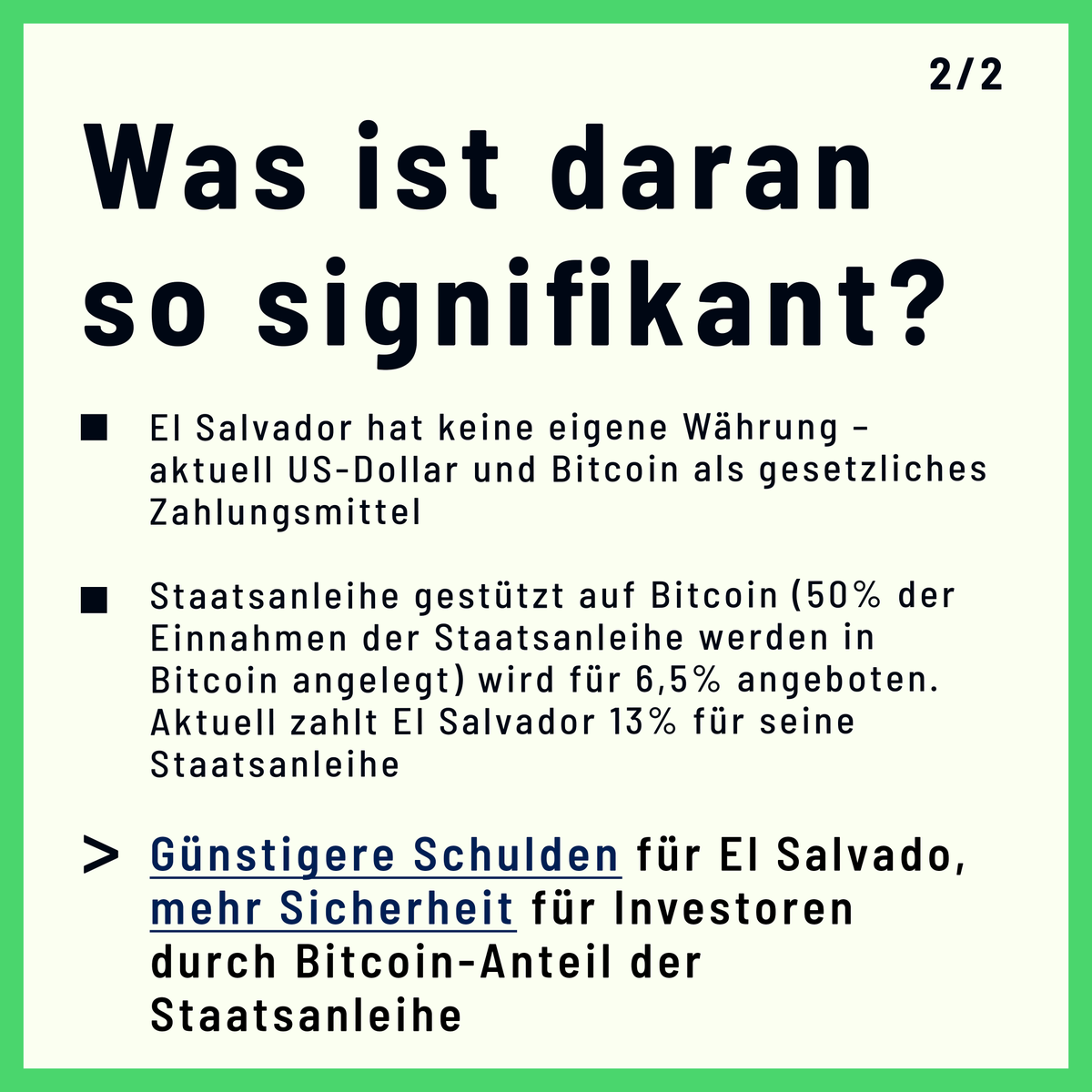 abcrypto_io's tweet photo. (1/3) Die Nachrichten der El Salvador #Bitcoin Staatsanleihe gingen um die Welt. Und das zu Recht, denn es ist ein sehr spannendes Model, um als Staat an günstigere Kredite zu kommen. El Salvador bietet die Bitcoin-Staatsanleihe (EBB1) für 6,5 Prozent an. #ElSalvador https://t.co/XvYw5n7aeP
