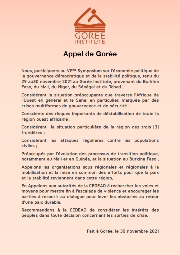 AissataBocoum20's tweet photo. 📜L'#Appel_de_Gorée signé par l'ensemble des participants et représentants d'institutions régionales au VIe Symposium annuel du Gorée Institute. https://t.co/ACXBYACy9z https://t.co/Kej8lAGbkg