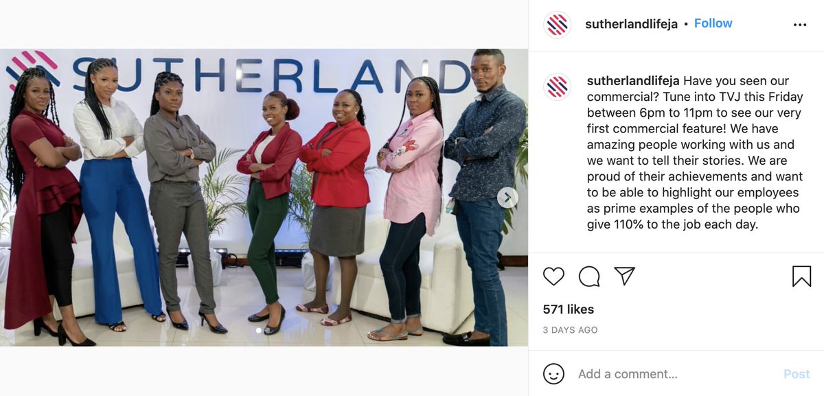 SutherlandLabs's tweet photo. Next Saturday on December 11 our parent company will be airing their first ever television commercial via TVJ. Congratulations, Sutherland Jamaica - make sure to tune in! #TVCommercial #SutherlandStrong https://t.co/eyr1Ul33ib