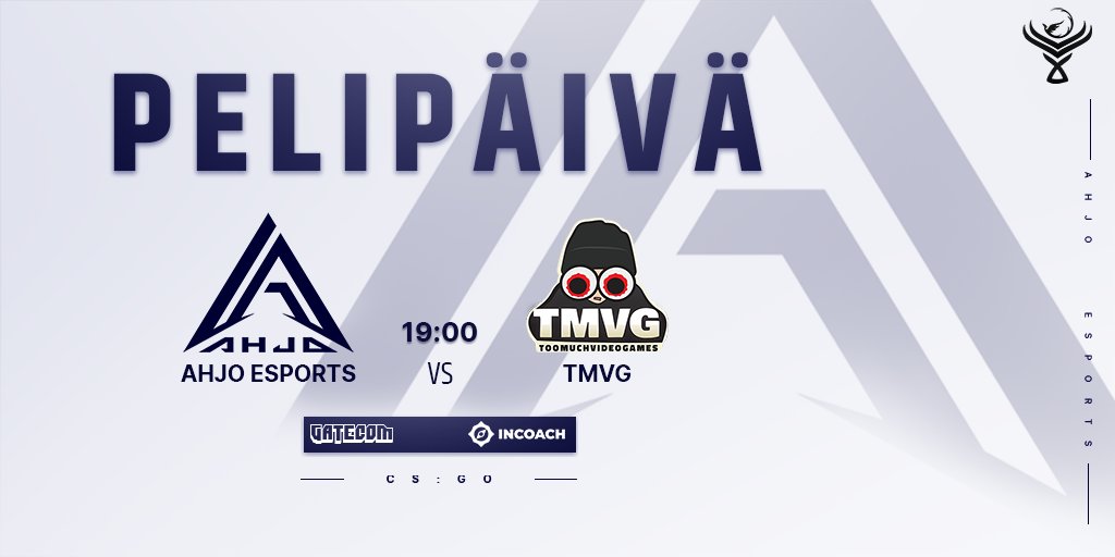 Se on finaalipäivä! <a href="/LeaguesGG_CSGO/">LeaguesGG CS:GO</a> FINNISH PRIME LEAGUE huipentuu! Vastassa aina vaarallinen TMVG.

🆚 <a href="/2MUCHVIDEOGAMES/">TOOMUCHVIDEOGAMES 🔙🔝🔜</a> 
⏰ 19:00
📺 🇫🇮 twitch.tv/AHJOesports
📺🇬🇧 twitch.tv/leaguesggnordi…

#csgofi #esportsfi
