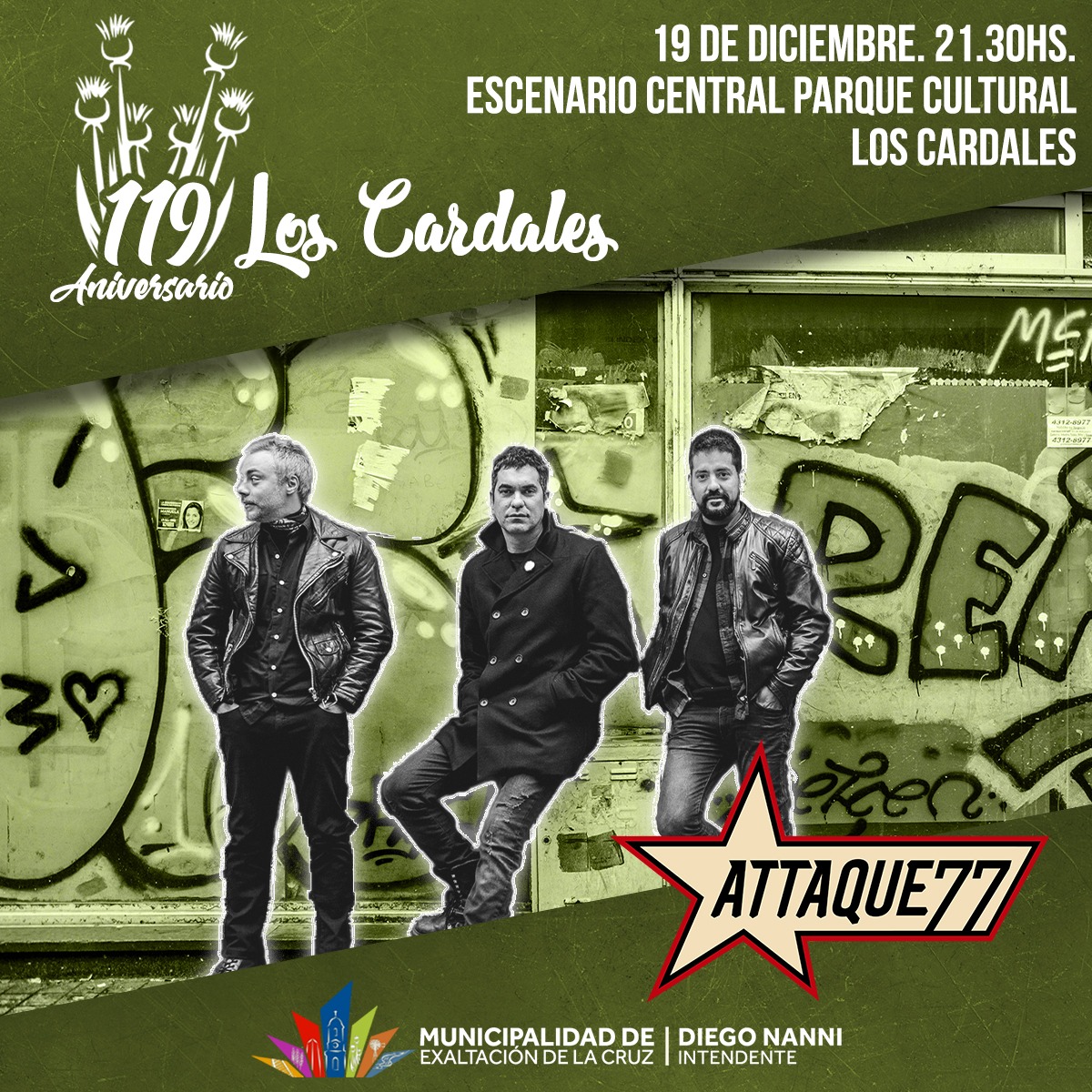 attaque77ok's tweet image. El próximo 19 de diciembre estaremos celebrando el 119 aniversario de #LosCardales.
La entrada es libre.
21:30 Parque Cultural Los Cardales

#attaque77 #a77aque