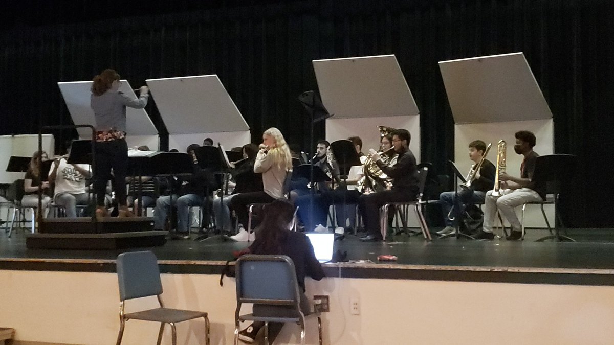 Our fantastic band rehearsing for tonight's performance. <a href="/orocofsky/">Cynthia Orocofsky</a>