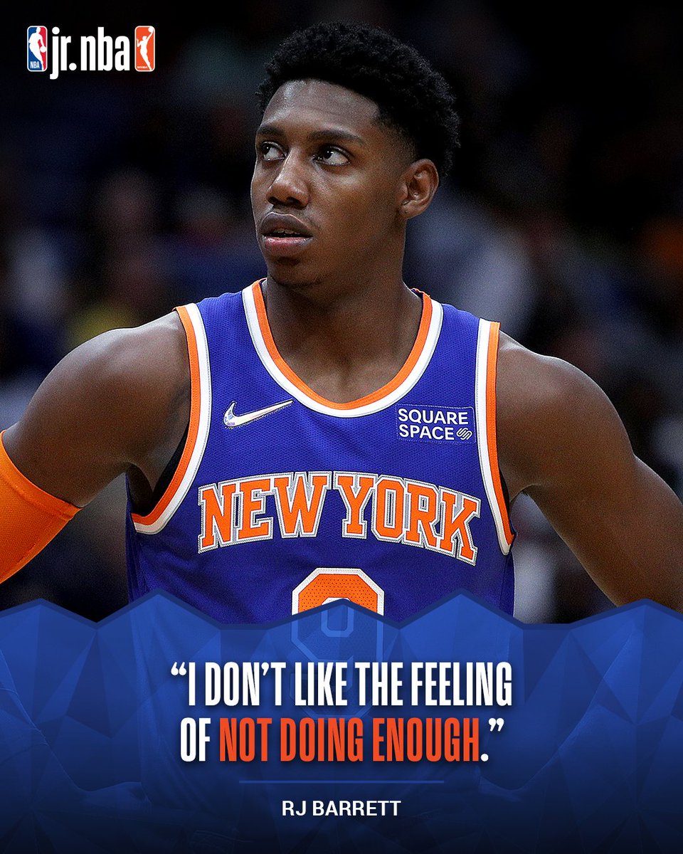 ALWAYS give it your ALL, in everything you do‼🙌 Follow the wise words of @nyknicks player @RjBarrett6 & give 110% effort in all you do this week. 💪🔥 #MotivationMonday #JrNBA