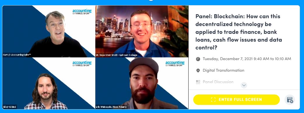 Dr Sean Stein Smith (@seansteinsmith) on Twitter photo Great time today at the <a href="/AccountingShow/">Accounting Show USA</a> alongside <a href="/giltotherescue/">Gil Hildebrand</a> <a href="/GildedFinance/">Gilded by Bitwave</a> Kurt Kunselman @AccountingSuite and Erik Weinapple #MossAdams
<a href="/WallStreetBTC/">Wall Street Blockchain Alliance</a> <a href="/NJCPA/">NJCPA</a> @nysscpa <a href="/PaCPAs/">Pasty Pacol</a> <a href="/OSCPA/">Ohio Society of CPAs</a>
#crypto #blockchain #payments 🤓😎 Great time today at the <a href="/AccountingShow/">Accounting Show USA</a> alongside <a href="/giltotherescue/">Gil Hildebrand</a> <a href="/GildedFinance/">Gilded by Bitwave</a> Kurt Kunselman @AccountingSuite and Erik Weinapple #MossAdams
<a href="/WallStreetBTC/">Wall Street Blockchain Alliance</a> <a href="/NJCPA/">NJCPA</a> @nysscpa <a href="/PaCPAs/">Pasty Pacol</a> <a href="/OSCPA/">Ohio Society of CPAs</a>
#crypto #blockchain #payments 🤓😎