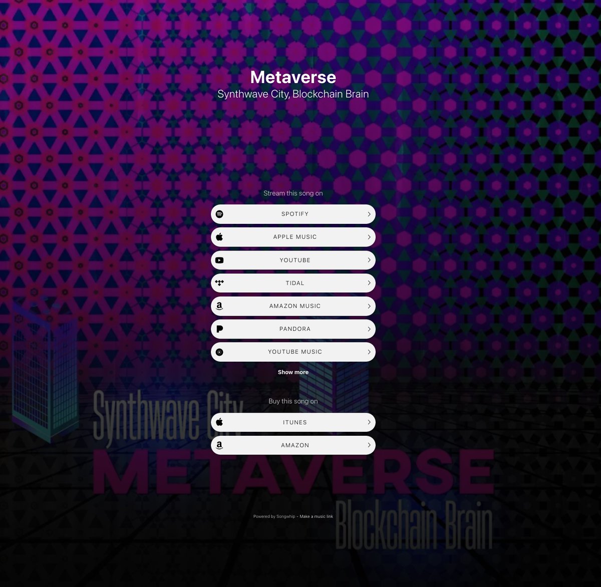 The latest single from our label: METAVERSE #metaverse by #SynthwaveCity and #Blockchain#Brain can be found here: songwhip.com/synthwave-city…