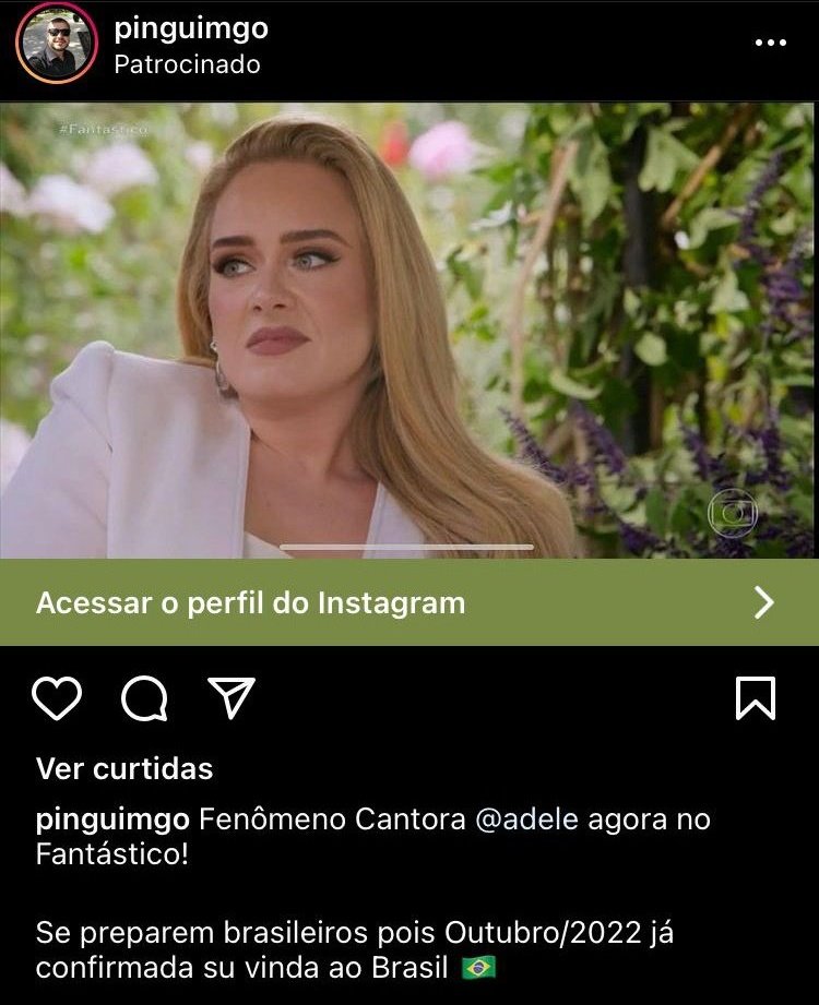 Info Adele on X: De acordo com Pinguim (Dorival Perez Jr) a vinda de Adele  no Brasil em outubro de 2022 está confirmada! — Ele é um dos principais  organizadores de shows