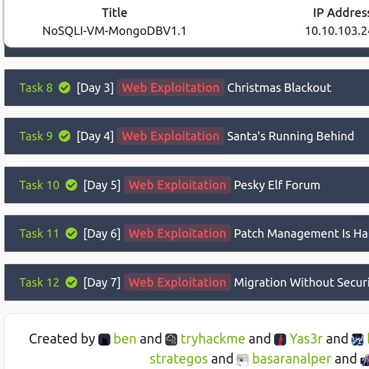 D3v1L1shDr3's tweet image. 🇨🇽 Day 7 Advent of Cyber 3 #nosql #nosqlinjection #mongodb #burpsuite #cybersecurity #infosec #tryhackme #aoc3 @tryhackme enjoyable as always, something new to learn always with AoC3 🎄