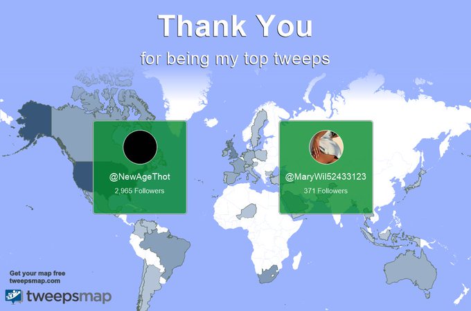 Special thanks to my top new tweeps this week @NewAgeThot, @MaryWil52433123 https://t.co/slThBJyhA6