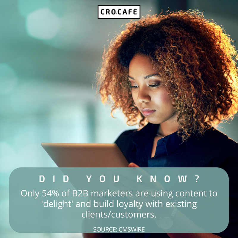 🧐 According to data, only 54% of marketers are creating B2B content that is really valuable to their audience. 

How can you upgrade your B2B content? Share your ideas with us in the comment below. 💭

#CROCafe #Podcast #CRO #B2BMarketing #SEO #LeadsGeneration #ConversionRate