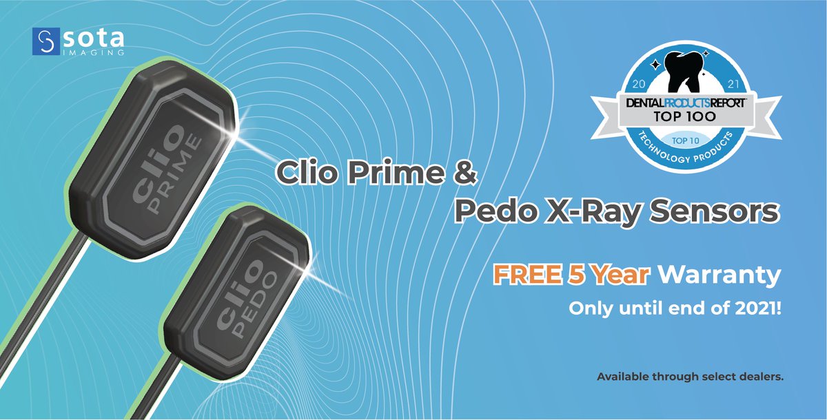 Sponsored: See why <a href="/SOTAImaging/">SOTA Imaging</a>'s Clio Prime X-Ray Sensors are one of Dental Product Reports’ Top 10 Technology Products of 2021. 

Excellent Image Quality for Better Diagnostics. Durable Outer Shell. Handheld X-Ray Friendly. 

Learn more: ow.ly/UzxT50H2jgL