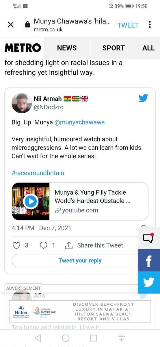 Big up <a href="/MetroUK/">Metro</a> for adding my tweet about <a href="/munyachawawa/">Munya Chawawa</a> on their page. This show hit home and I'm glad people can absorb this information in a lighthearted way!