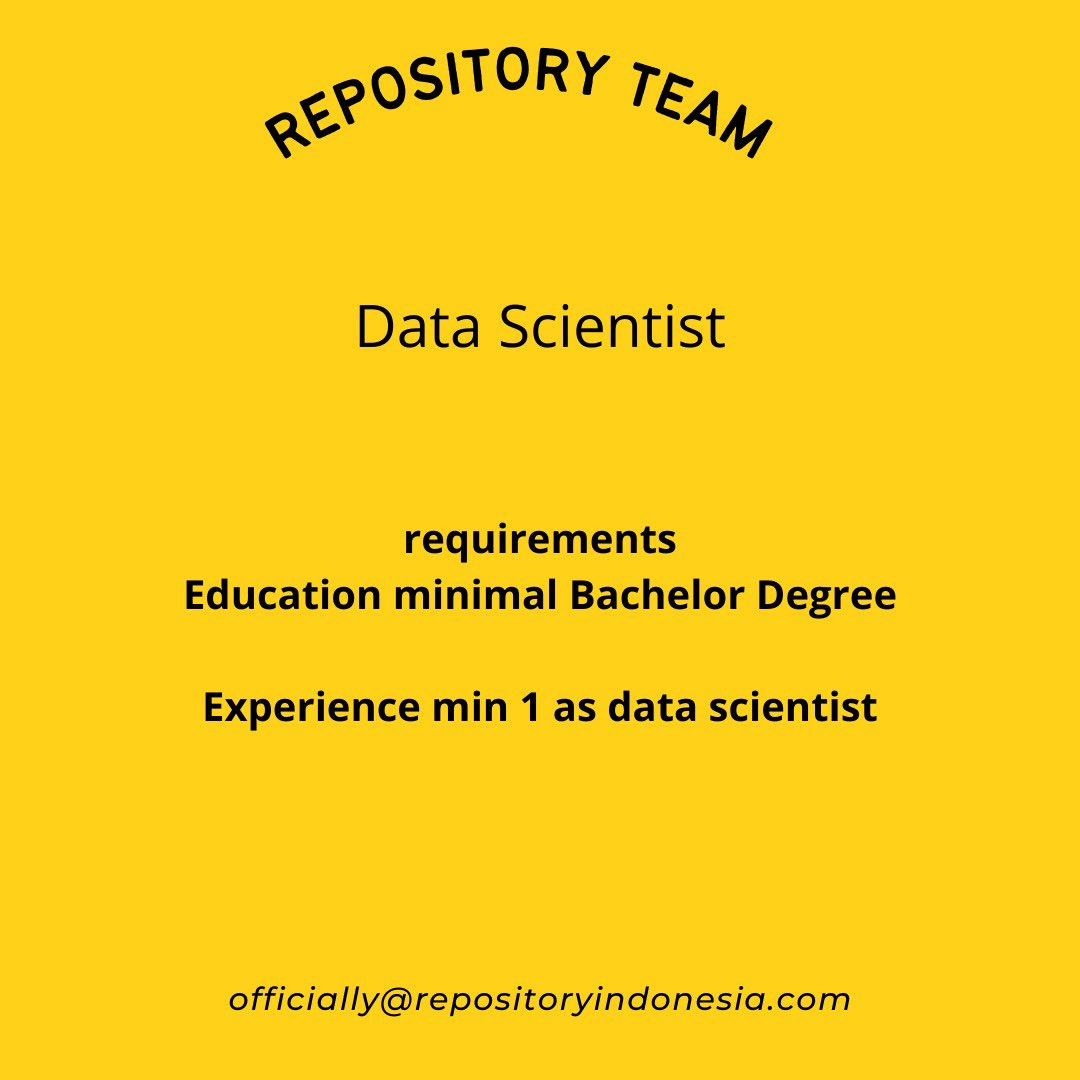 nadyaaranti's tweet photo. Hayuklah join!! Dicari software engineer dan Data Scientist untuk area Jakarta. Yg diluar Jkt jg bisa join~ https://t.co/KMYilnvpqH