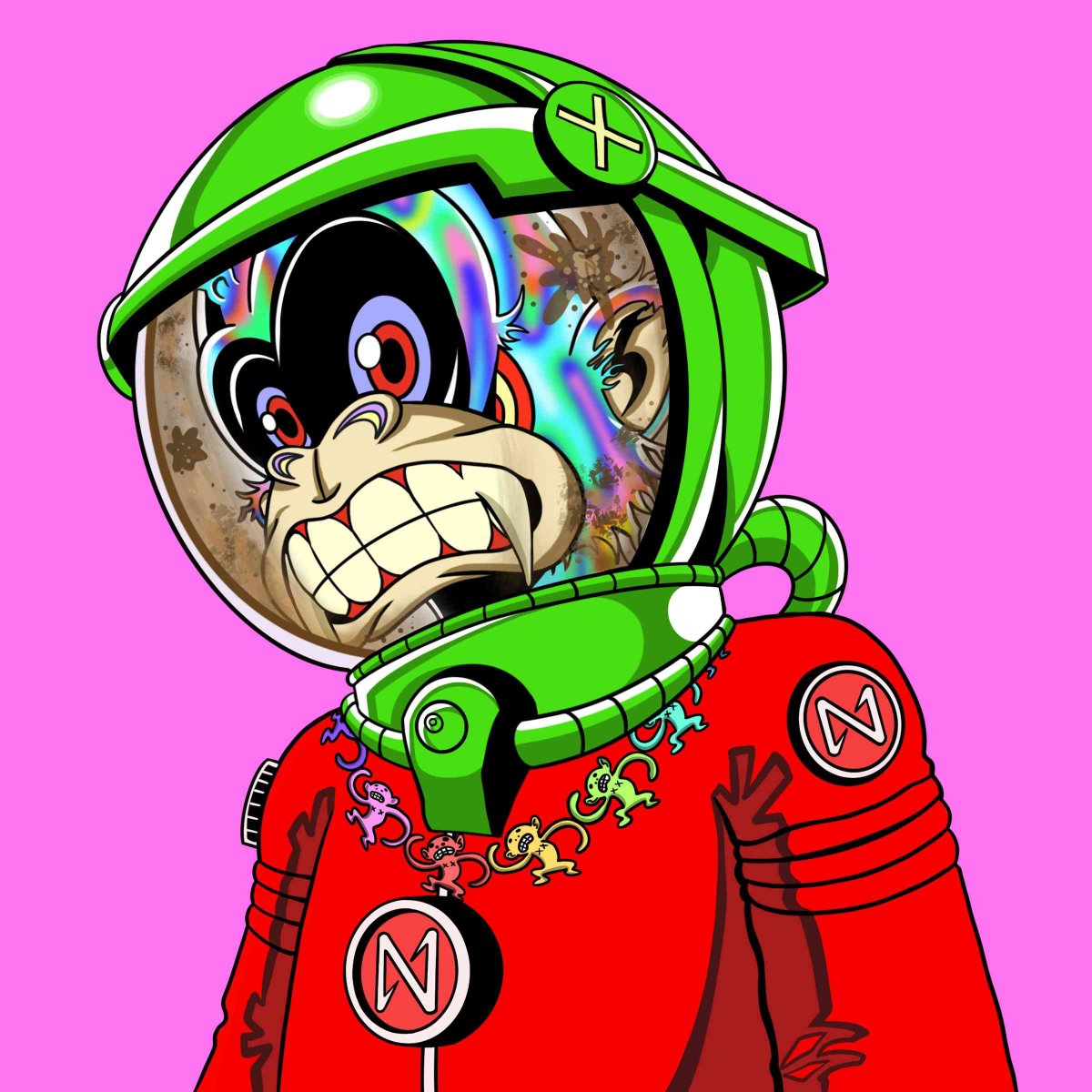 🔥 Lets do ANOTHER NEARNaut Giveaway! Win the Naut below which has:
- Iridescent Fur (0.1% chance)
- Monkey Necklace (1% chance)

All you have to do:
🪐 FOLLOW: @nearnauts 
♥️ LIKE &amp; RT 🔁
💎 TAG A FRIEND
Winner announced Friday!

<a href="/NEARProtocol/">NEAR Protocol</a> $NEAR #NEAR