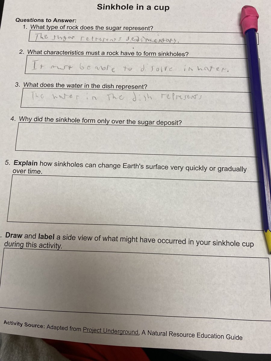 Enjoying doing sinkhole labs in @MrR_TJMScience‘s class today.