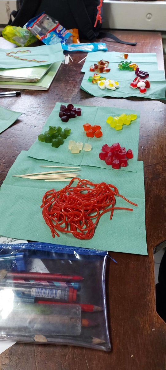 StChrisCEHigh's tweet photo. Today Miss Heward's year 9 science class have made a model of the double helical structure of DNA using sweets! 🧬🍡🍬👍 https://t.co/yqzrULc43y