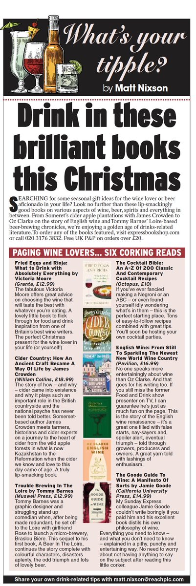 The perfect Christmas book for anyone who loves France, food and family and beer! #troublebrewingintheloire @tommybarnes1977 
 Thank you @mattnixson @Daily_Express 
@PGUK_Books @DurnellAcademic