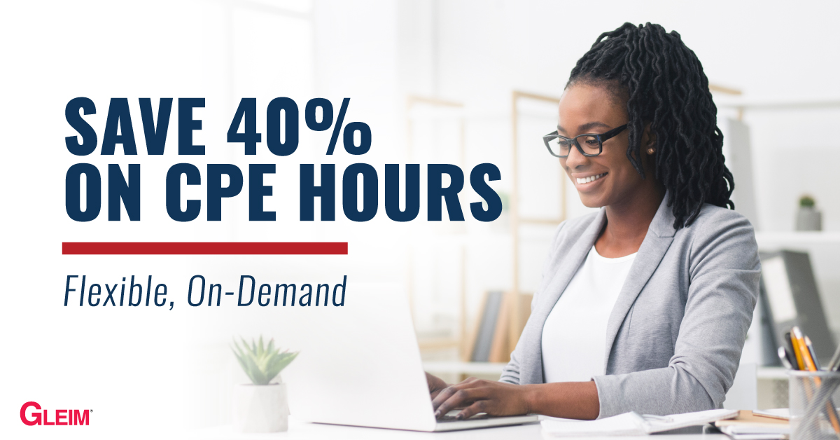 Are you looking to fulfill your CPE requirement to maintain your credential? Pick from our extensive course catalog and refresh your knowledge with up-to-date materials. Save 40% on packages of 20+ hours! Save here bit.ly/3pwUZ3Z #accounting #professionaldevelopment