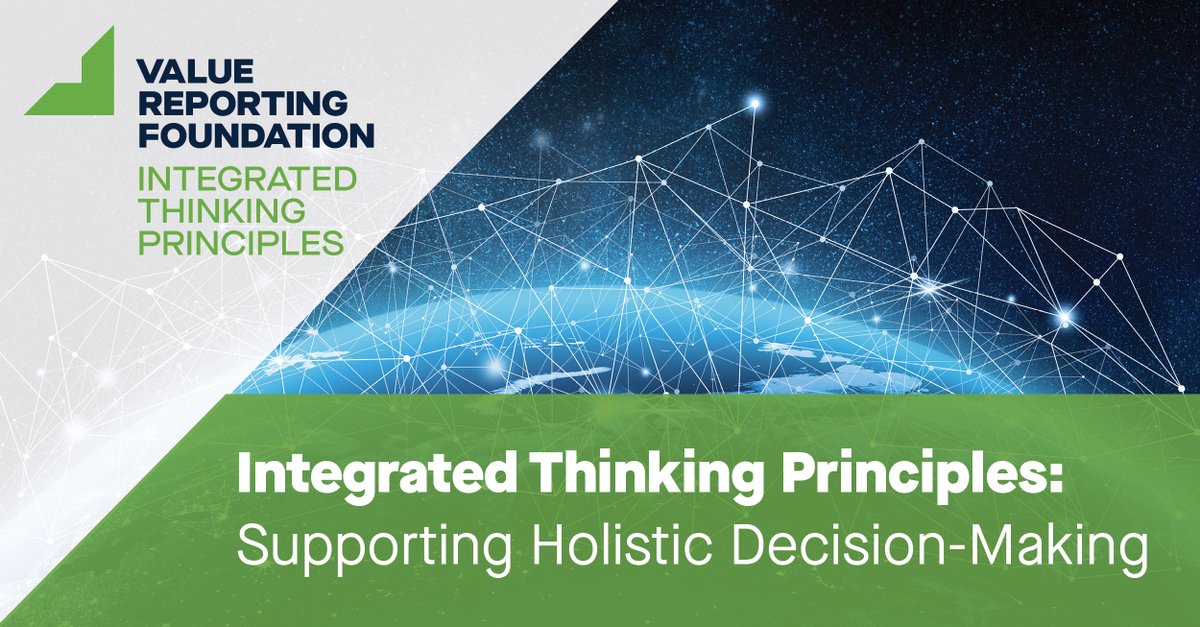 We are thrilled to launch the Integrated Thinking Principles which provide organizations with a structured approach to enhancing #valuecreation. Download them here! bit.ly/3duR8P0 
#valuereporting21 #integratedthinking #integratedreporting #sustainability