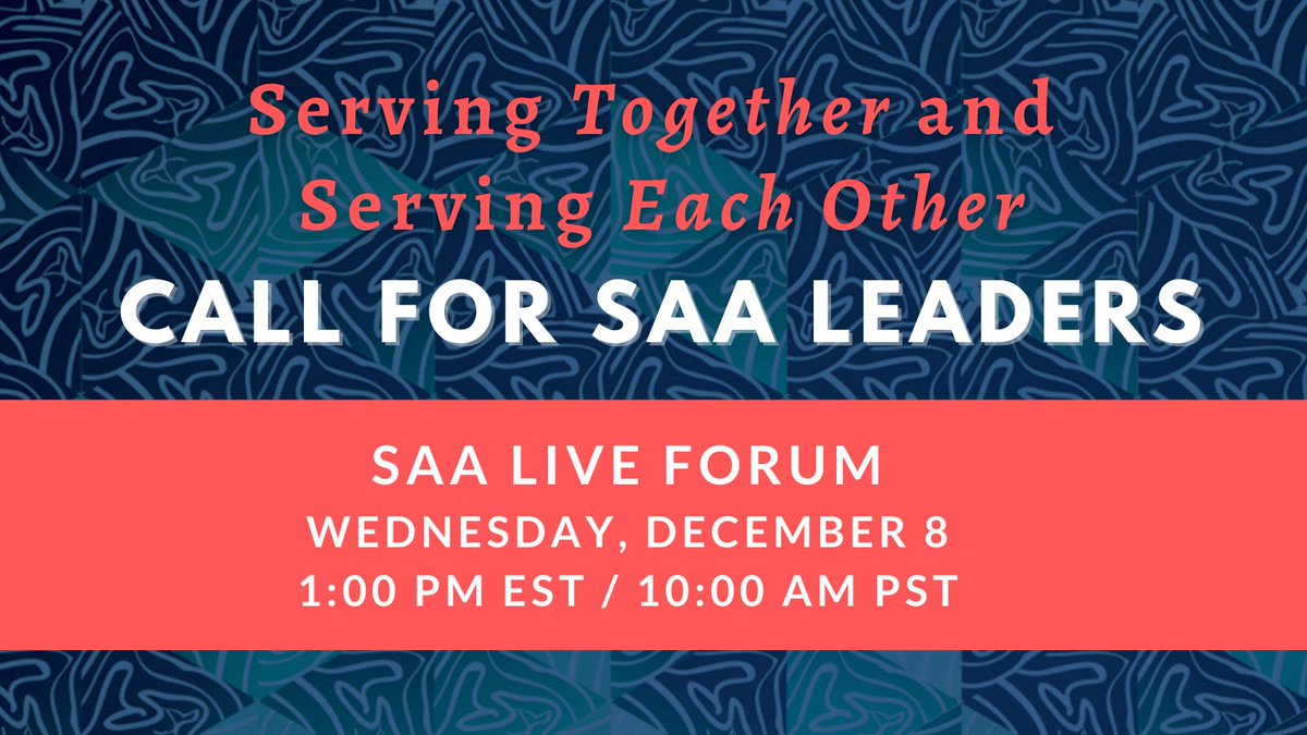 archivists_org's tweet photo. Interested in volunteering for SAA leadership? Join SAA vice president Terry Baxter along with the 2022 Appointments Committee and recent SAA leaders on Wednesday, Dec 8, at 1:00 pm EST / 10:00 am PST! Learn more and RSVP at  https://t.co/cp9PMTlbkw https://t.co/HydDbjOnWL