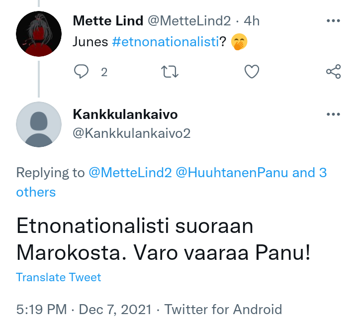 HuuhtanenPanu's tweet photo. #Piffit ovat niitä oikeita #rasistit:ja. https://t.co/Gq4ON4BFIF