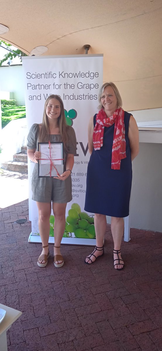 of_oenology's tweet photo. A big congratulations to our top 4th year student Stephanie Joubert. She received the best student award from @LOenology  at @SViticulture  student award ceremony @NeethlingshofW. Thank you @LOenology for the consistent support to the next generation. @Vinemonster83 @mdut123 https://t.co/LND50DpBku