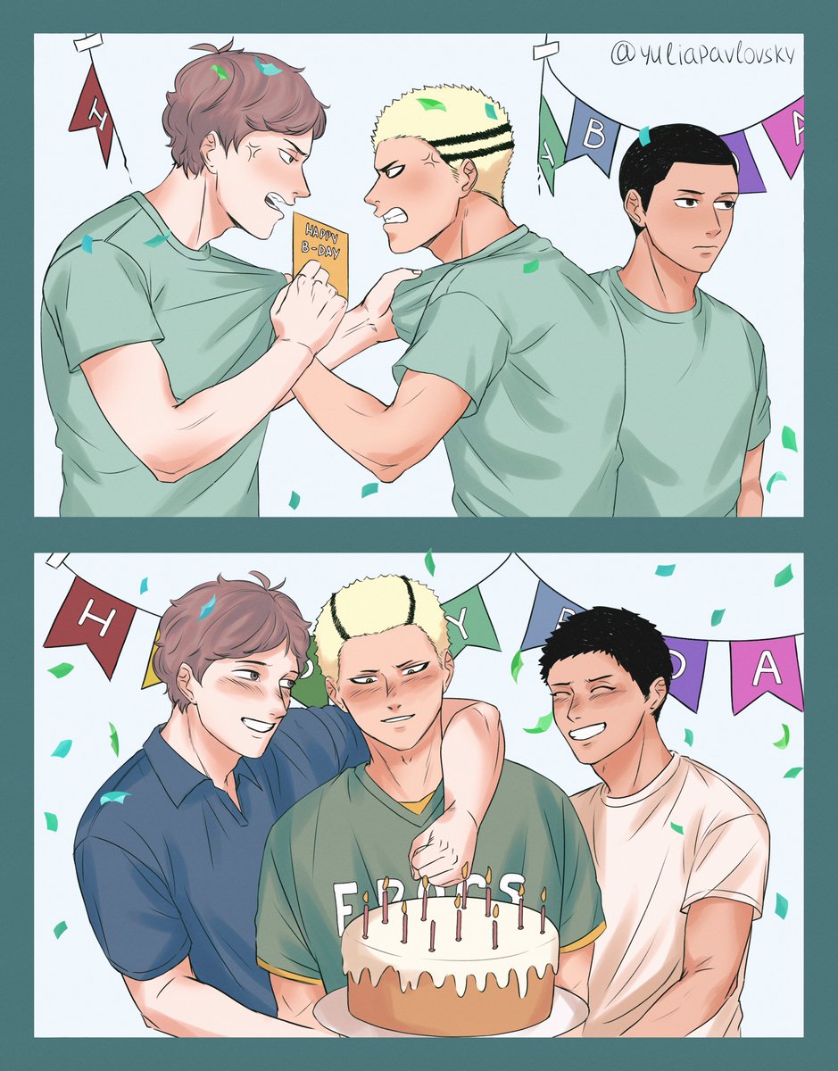 Birthday boy Kyoutani Kentarou 
🥳🎉🥇

High school vs Time skip🤣 and once again poor Watari 