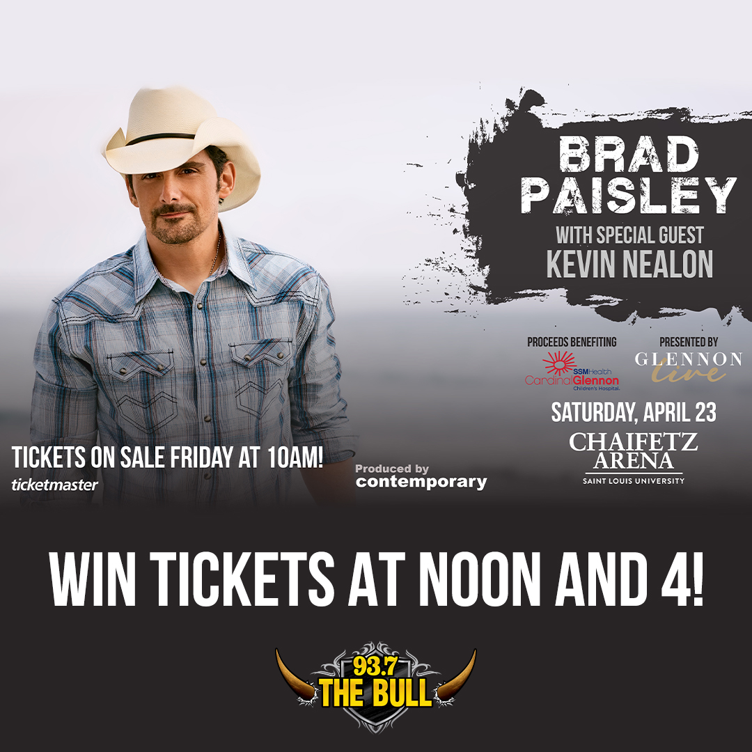 Brad Paisley tickets THIS WEEK at Noon and 4 with 93.7 The Bull!
https://t.co/vsZjYuuVTl https://t.co/Ft7p290PD9