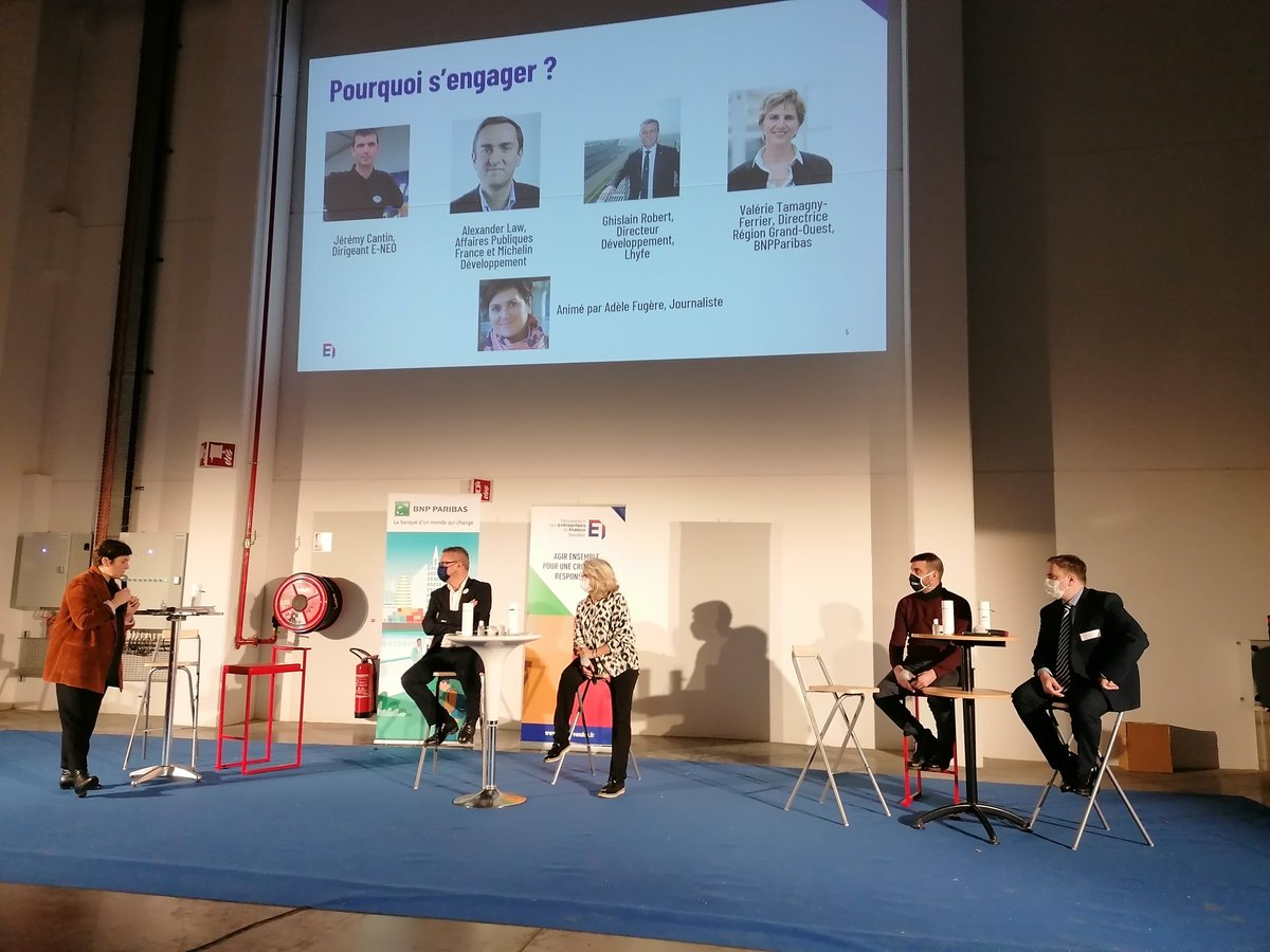 Pourquoi s'engager dans la #TransitionEcologique en tant qu' #entreprise témoignages et échanges avec <a href="/Lhyfe_hydrogen/">Lhyfe</a> <a href="/BNPParibas/">BNP Paribas Group</a> <a href="/jeremy_cantin/">Jérémy</a> <a href="/Michelin/">Michelin</a>