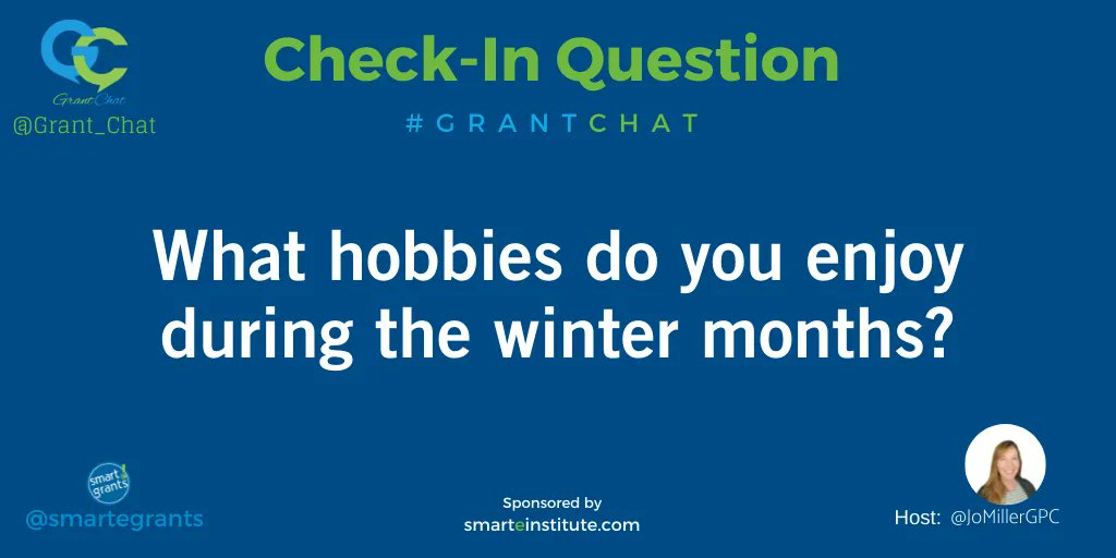 Grant_Chat's tweet photo. CIQ: What hobbies do you enjoy during the winter months? #GrantChat https://t.co/CWhxmgNsjO