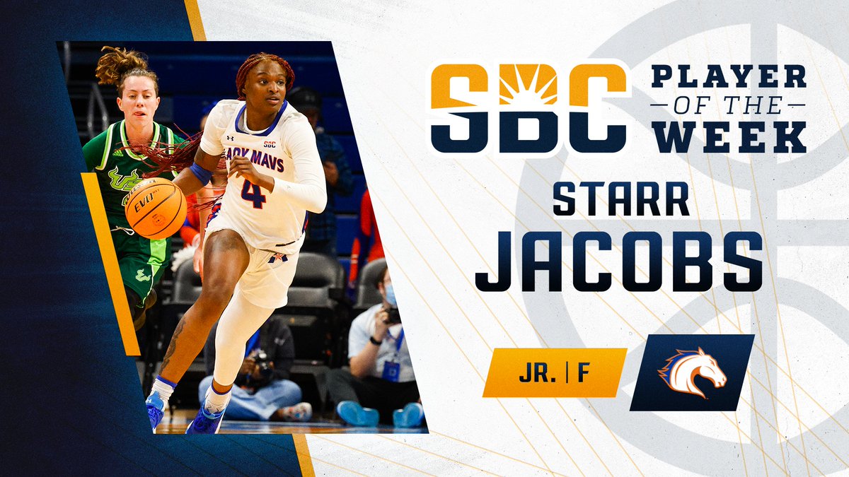 𝗦𝗛𝗜𝗡𝗜𝗡𝗚 𝗦𝗧𝗔𝗥𝗥.

<a href="/UTAMavsWBB/">UTA Lady Mavs</a> junior forward Starr Jacobs led her team to wins against No. 13/17 USF and 2021 WNIT Champion Rice this past week. She is the #SunBeltWBB Player of the Week. ☀️ 🏀

📰  » sunbelt.me/3dy6nqk