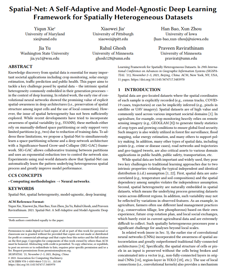UIowaCS's tweet photo. 📣 #Congrats to #GeoInformatics #PhD student Han Bao➕@TippieAnalytics' @xunzhou2017 et al. for #winning competitive @icdm2021 #BestPaperAward [of 9.9% accepted] for "A Statistically-Guided #DeepNetwork Transformation &amp; Moderation Framework for Data w/ #SpatialHeterogeneity"❕ 👏 https://t.co/c08lpdspCD