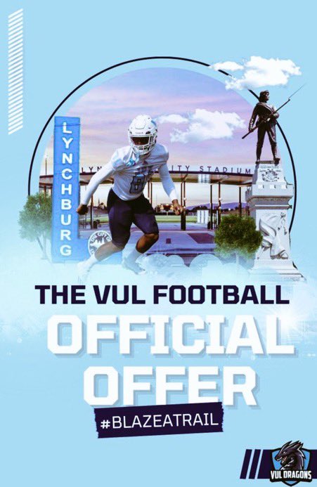 DwillGoated's tweet photo. Blessed to receive an offer to play football at VUL (Virginia University of Lynchburg) @CoachBonds50 https://t.co/BH0UtvI5AR