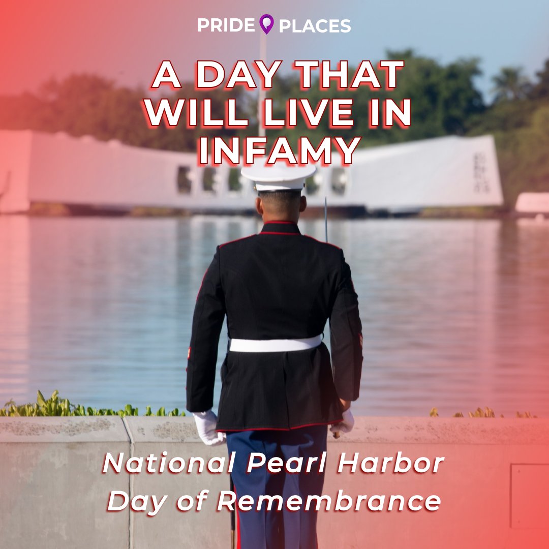 prideplacesHQ's tweet photo. Today, we remember the events at Pearl Harbor exactly 80 years ago.

#PridePlaces #pearlharbor #usmilitary #asexual #bisexual #buildcommunity #community #gay #gaypride #gayrights #genderfluid #lgbt #lgbtq  #nonbinary #pansexual #pride  #queer #support #transgender https://t.co/450FAbmt3t