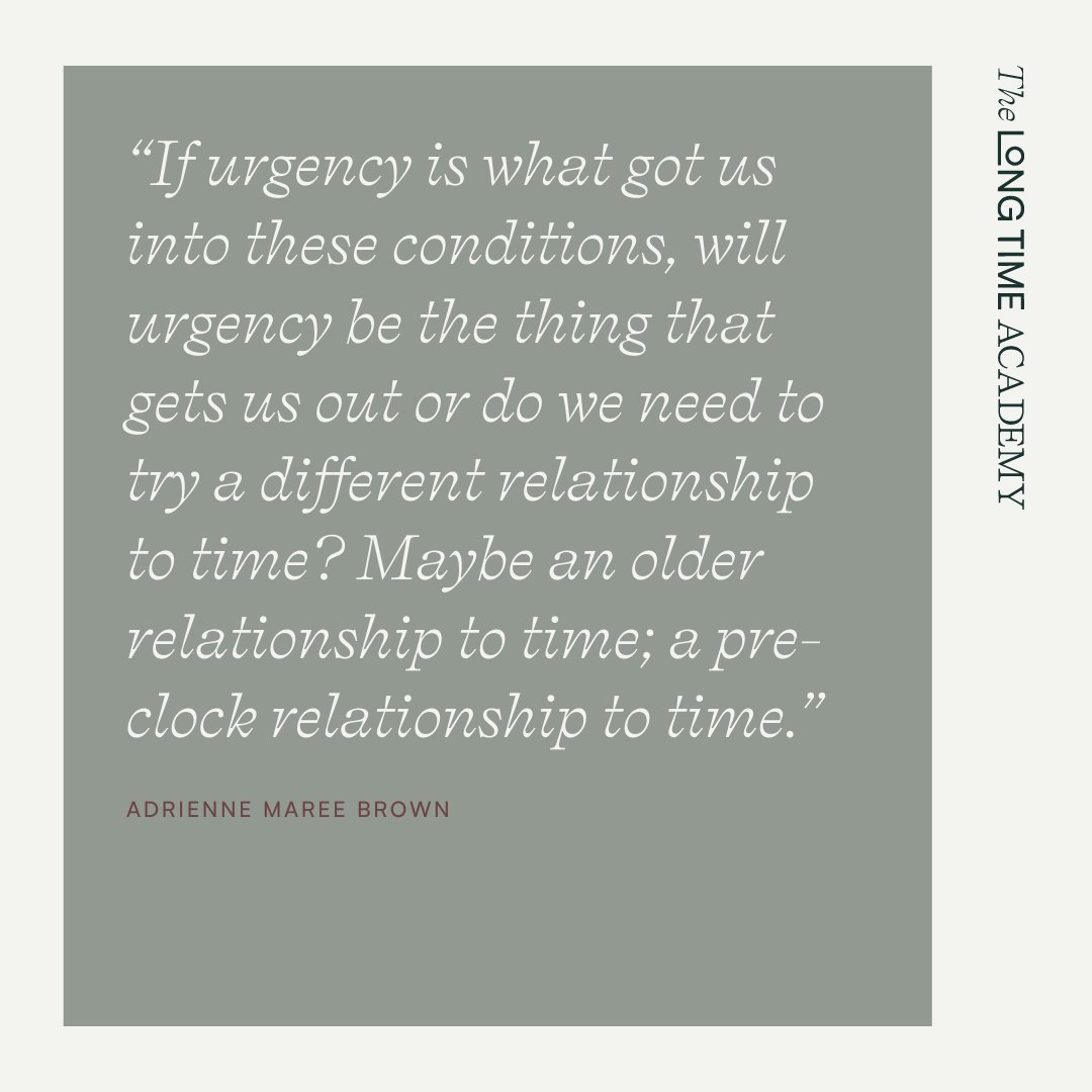 LongTimeProject's tweet photo. The brilliant @adriennemaree taken from part 5 of the Long Time Academy podcast 🌠 💫 Listen here: https://t.co/Ics8TTMNUV 

#LongTimeAcademy #Futuresthinking #CathedralThinking #Longtermism #LongTimeProject #GoodAncestor #Longtimism https://t.co/DiIlFXGLdK