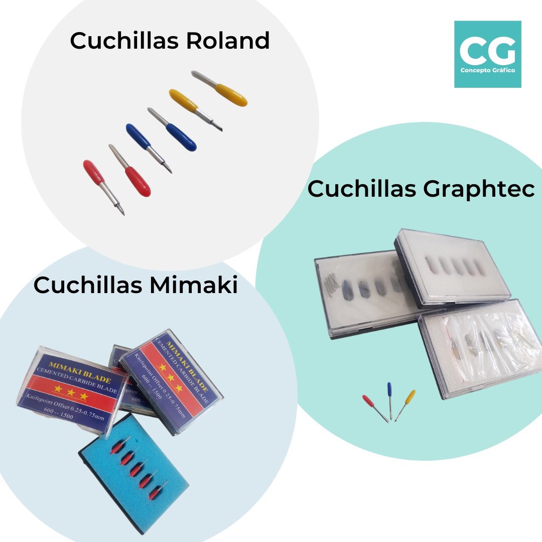 ConceptoGrafmx's tweet image. Cuchillas para #corteplotter ✂️🖨.
Tapa 🟡 30° - Corta materiales finos, tela, cartón fino y cuero.
Tapa 🔴 45° - Uso general, y para diseños de tamaño normal y mayoría de #viniles.
Tapa 🔵 60° - Corta materiales gruesos como Vinil Reflejante, cortes más intrincados y delicados.