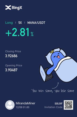 1 min scalping few mins ago.. #mirandaminerprofitablesystem

You don't earn 2.81% of your hundred thousand in the bank in 10 mins. TP at 3.92 (closing price)

Imagine you do this consistently?

Kaya kumita ng 2k/day?

#MANA 

Please share to friends..
