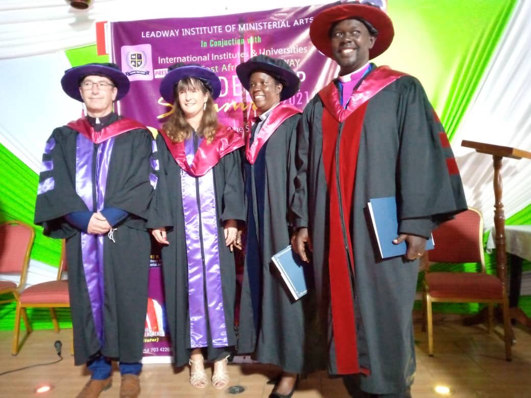 Gulu_Mission's tweet photo. Trustees @helen_lock &amp; @steve_lock after receiving their honorary doctorates in mission recognising their work in Uganda. 

“Thank you to everyone who has stood alongside us in our work with Gulu Mission Initiative, we are so grateful.” 

- Helen &amp; Steve https://t.co/4UCnBgWmoZ