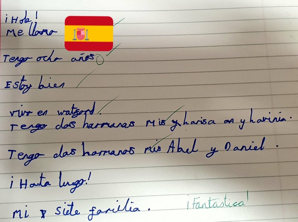MrsCarmanBF's tweet photo. Fabulous writing in Spanish today in Pine class all about our families.  @BFS_Watford @HeadBeechfield @MsHussainBF https://t.co/375lgEQdNg