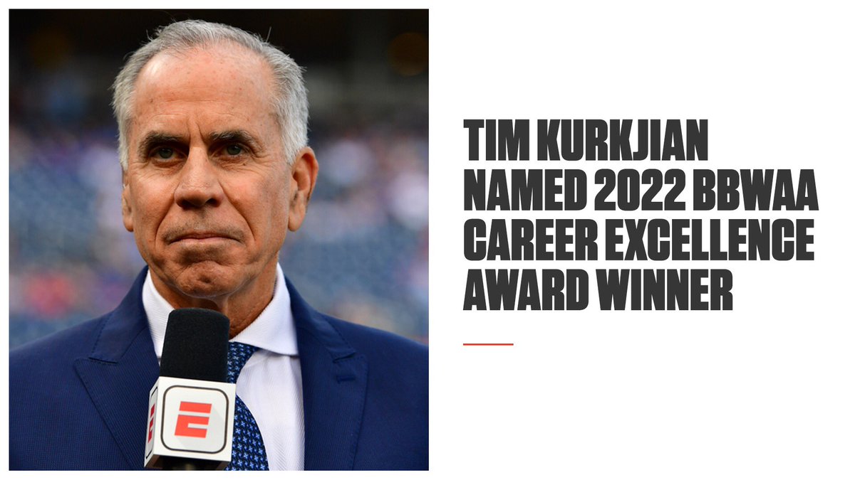 ESPNPR's tweet photo. Congratulations to our colleague and friend Tim Kurkjian on his Hall of Fame baseball writing career. https://t.co/gtDsIK2qHR
