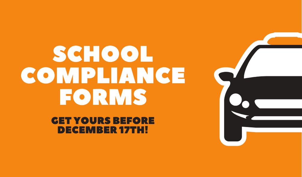 Christmas Break Closing:
Students who need a compliance form to obtain their driver's permit, need to pick those up before Dec 17th. There will be NO SCHOOL Dec 20-Jan 4. See Mrs. Pendygraft ASAP in the guidance office to obtain your form if you need it prior to Jan 5th.