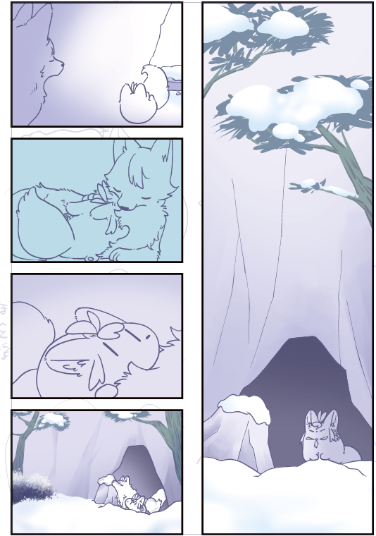 雪景色っていうのを色で理解してもらいたい(寒色オンパレード) 