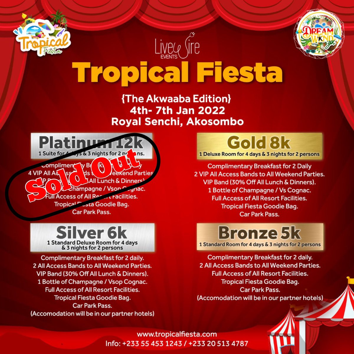 BamNation6's tweet photo. Platinum package is sold out....you can get your #TropicalFiesta tickets and Packages on the flyers below....#CircusIsComing https://t.co/fT3jSsu2oY